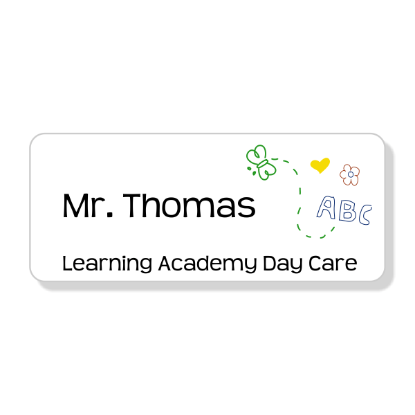 Butterfly Drawing School Name Tag