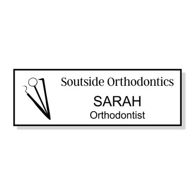 Dental Tools 3 Line Name Badge