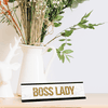Boss Lady with Glitter Desk Plate