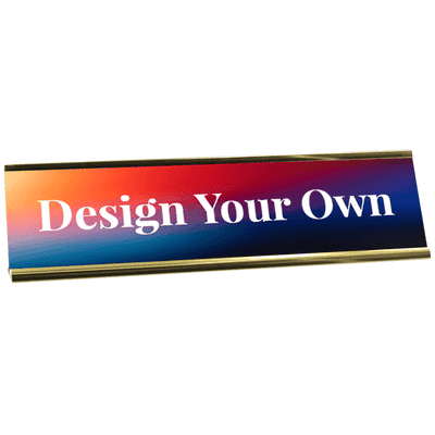 2" x 8" Full Color Desk Plate with Holder - alternate view