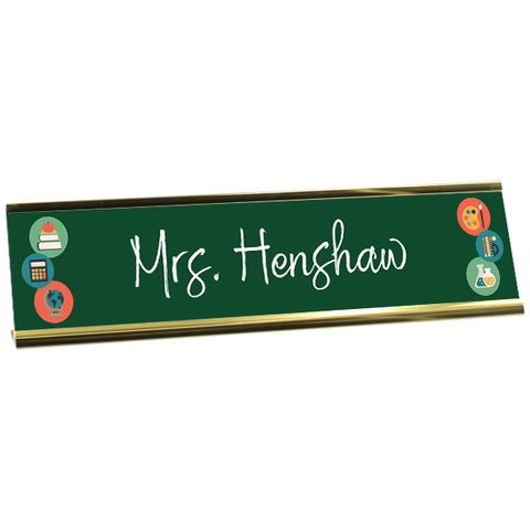 Custom Full Color Plastic Teachers Desk Plate