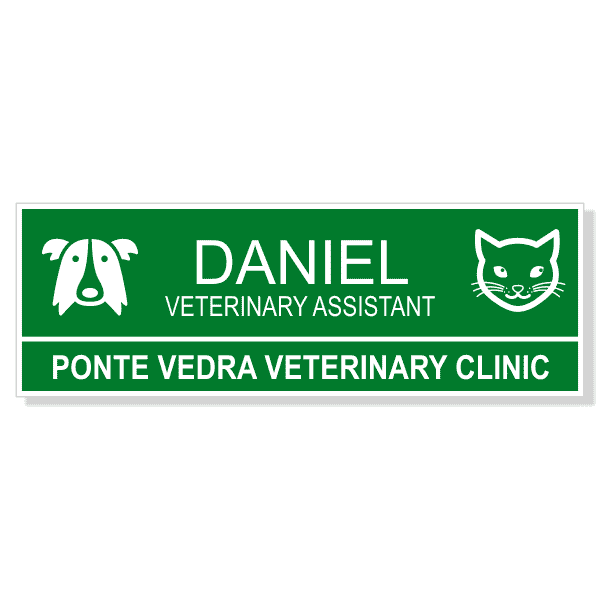 Dog and Cat Heads Veterinary Name Tag