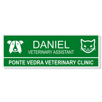 Dog and Cat Heads Veterinary Name Tag