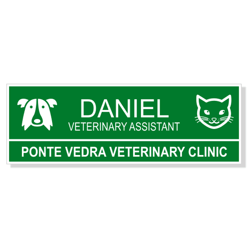 Dog and Cat Heads Veterinary Name Tag