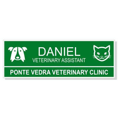Dog and Cat Heads Veterinary Name Tag