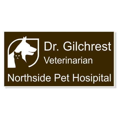 Dog and Cat In Box Veterinary Large Name Tag