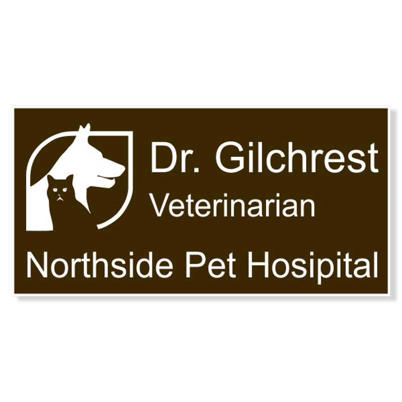 Dog and Cat In Box Veterinary Large Name Tag