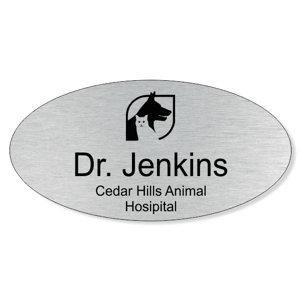 Dog and Cat Oval Vet Name Tag