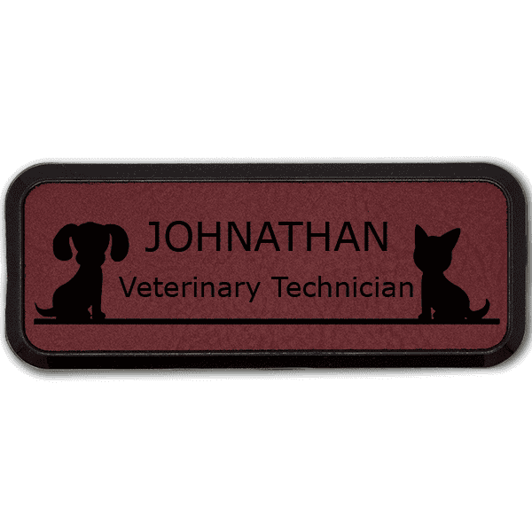 Dog and Cat Small Leatherette Name Tag