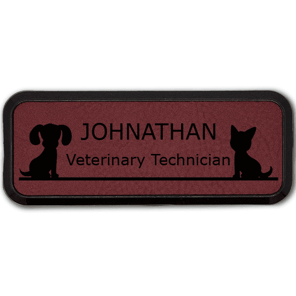 Dog and Cat Small Leatherette Name Tag