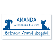 Dog and Cat Outline Vet Name Tag