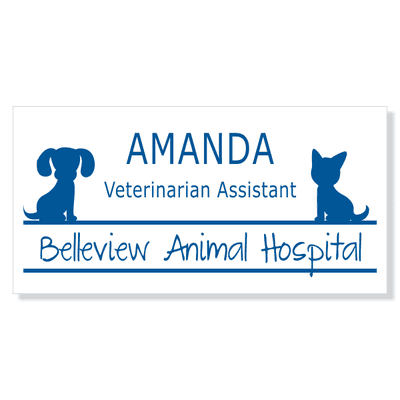 Veterinary Rectangle 3 Line Name Badge C
