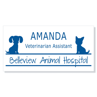 Veterinary Rectangle 3 Line Name Badge C