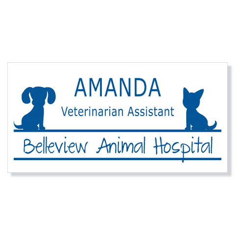 Dog and Cat Outline Vet Name Tag