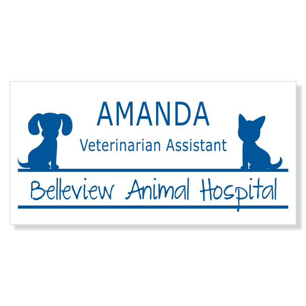 Dog and Cat Outline Vet Name Tag