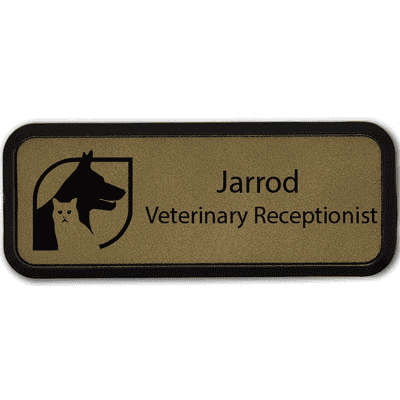 Dog and Cat With Box Veterinary Leatherette Name Tag
