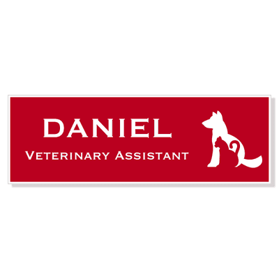 Dog Cat Outline Engraved Veterinary Name Tag