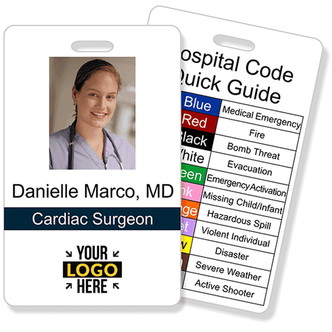 Double Sided Hospital Code Quick Guide Photo ID