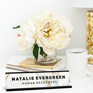 Modern Marble Desk Name Plate On Desk