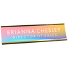 Soft Gradient Background Plastic Full Color Custom Desk Plate with Aluminum Holder