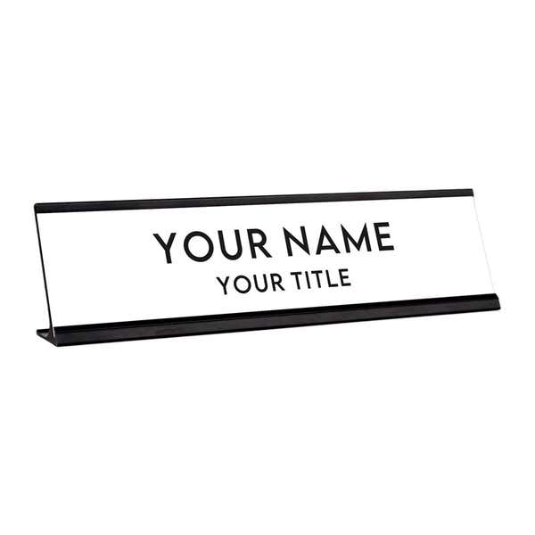 2" x 8" Custom Desk Name Plate – Personalized Name & Title