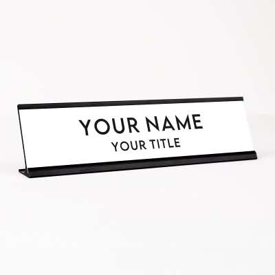 2" x 8" Custom Desk Name Plate – Personalized Name & Title - alternate view