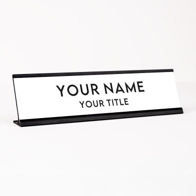 2" x 8" Custom Desk Name Plate – Personalized Name & Title - alternate view