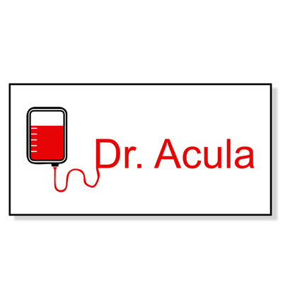 Dr Acula Costume Name Tag