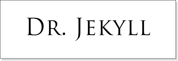 Dr. Jekyll Halloween Costume Name Tag