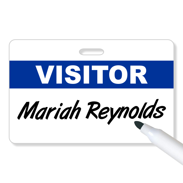 Reusable Dry Erase Visitor Badge