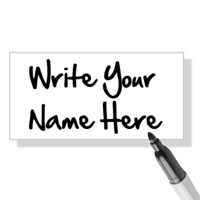 Dry Erase White Rectangle Name Tag - alternate view