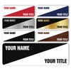 Engraved Plastic Custom Name Tag with Diagonal Design on White Background