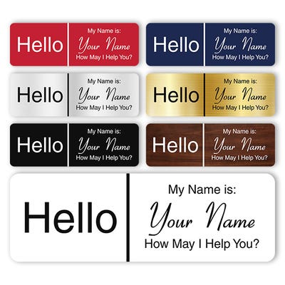 Engraved Plastic Hello My Name Is Custom Name Tag