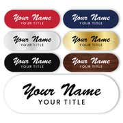 1" x 3" Engraved Plastic Custom Name Tag in Brushed Script Font