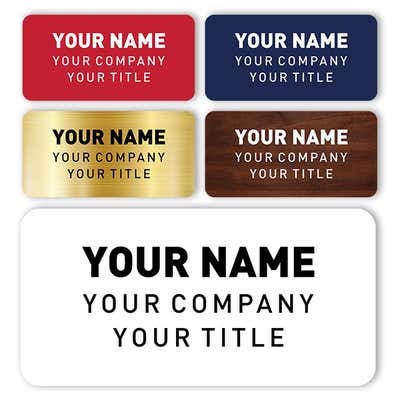 1.5" x 3" Engraved Plastic Custom Name Tag with 3 Lines of Custom Text