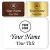 Engraved Plastic Upload Your Logo Name Tag with Traditional Serif Font on White Background