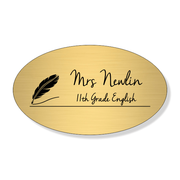 English Teacher Oval School Name Tag