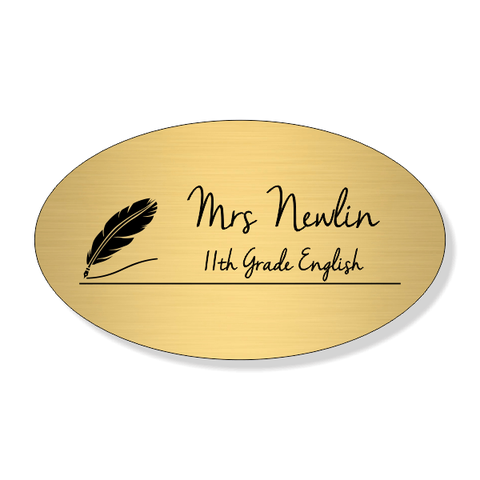 English Teacher Oval School Name Tag