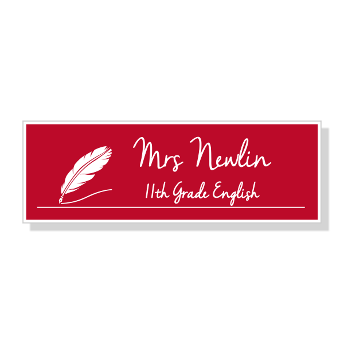 English Teacher Rectangle School Name Tag