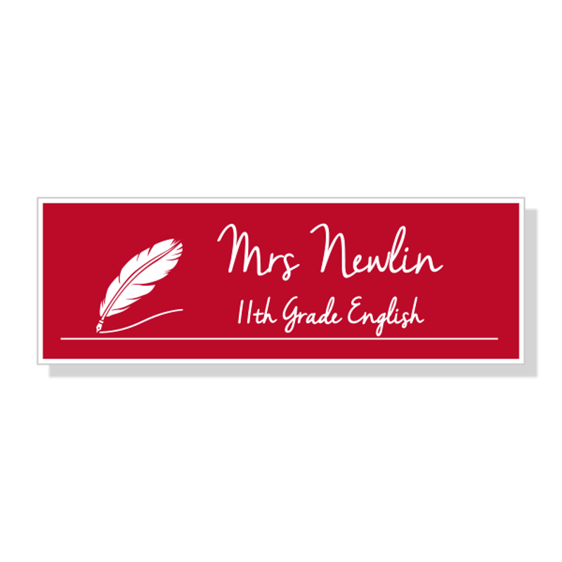 English Teacher Rectangle School Name Tag