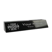 Engraved 2" x 10" Black Biz Card and Marble Desk Name Plate