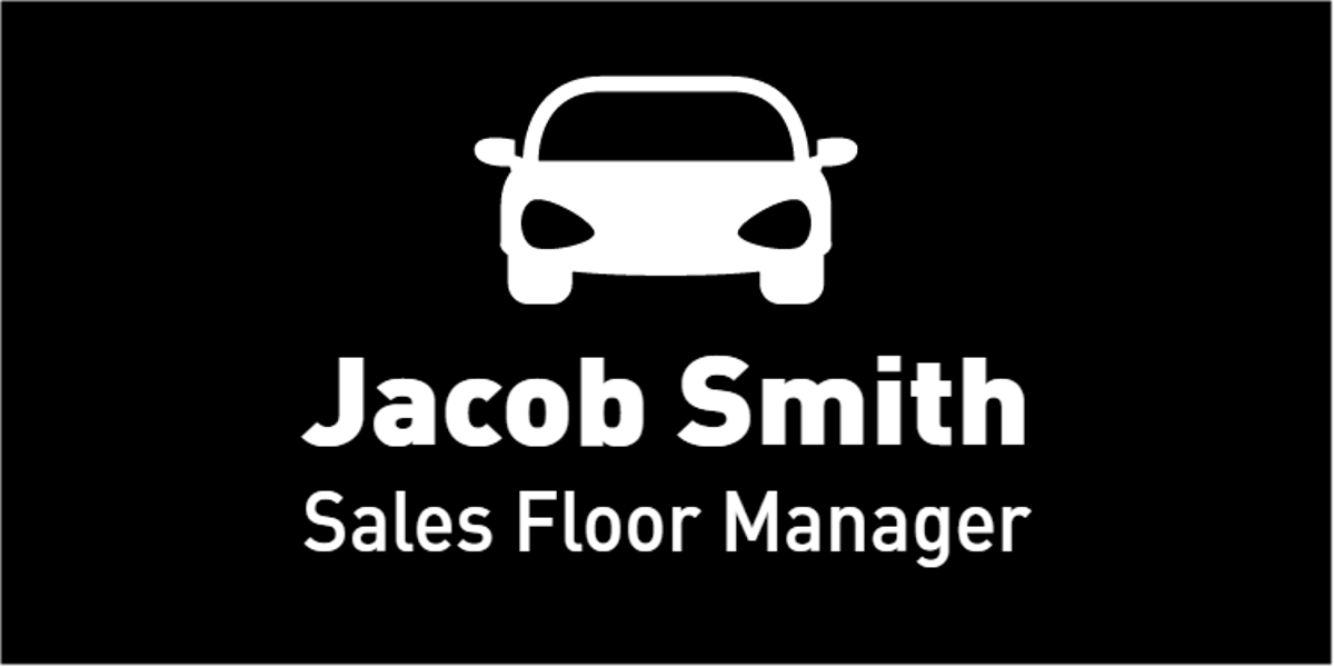 Engraved Car Dealer Name Tag