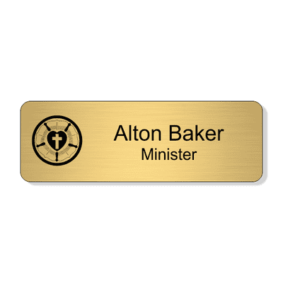 Engraved Lutheran Name Tag - Rectangle
