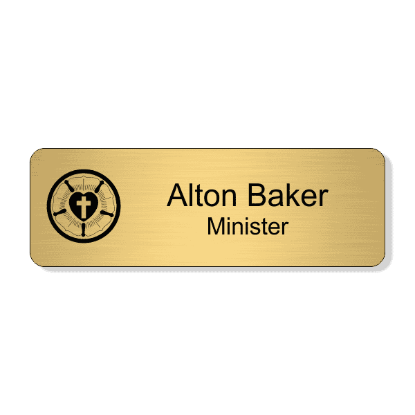 Engraved Lutheran Name Tag - Rectangle