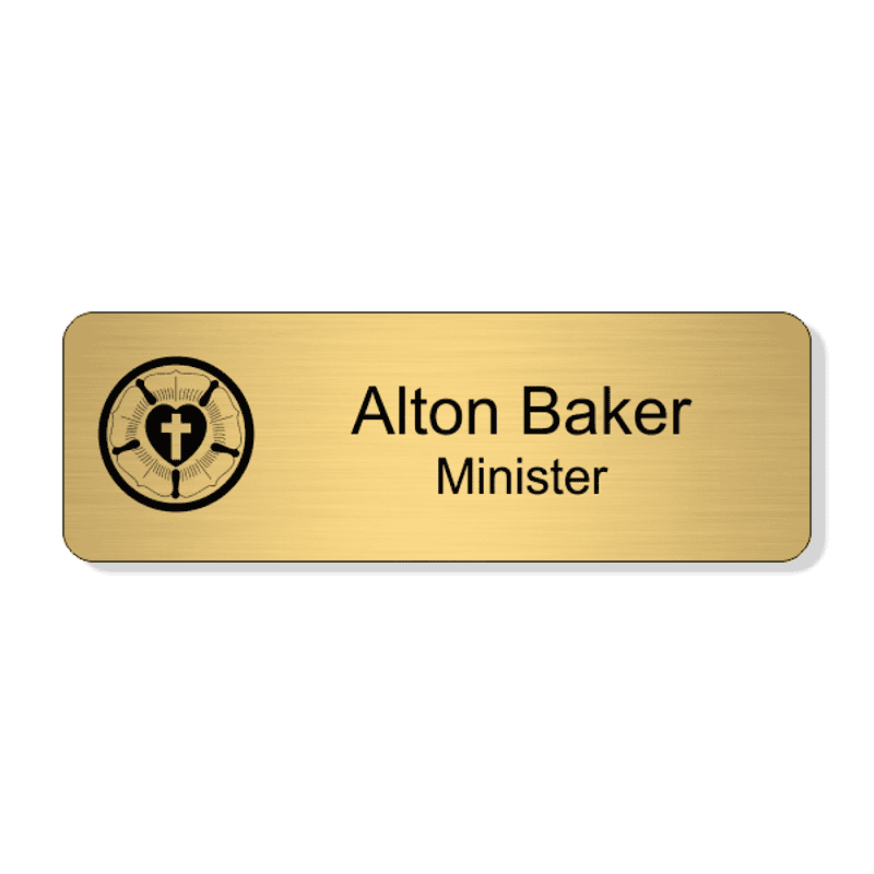 Engraved Lutheran Name Tag - Rectangle