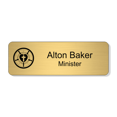 Engraved Lutheran Name Tag - Rectangle