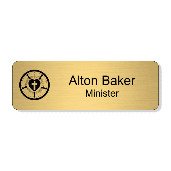 Engraved Lutheran Rectangle Name Tag