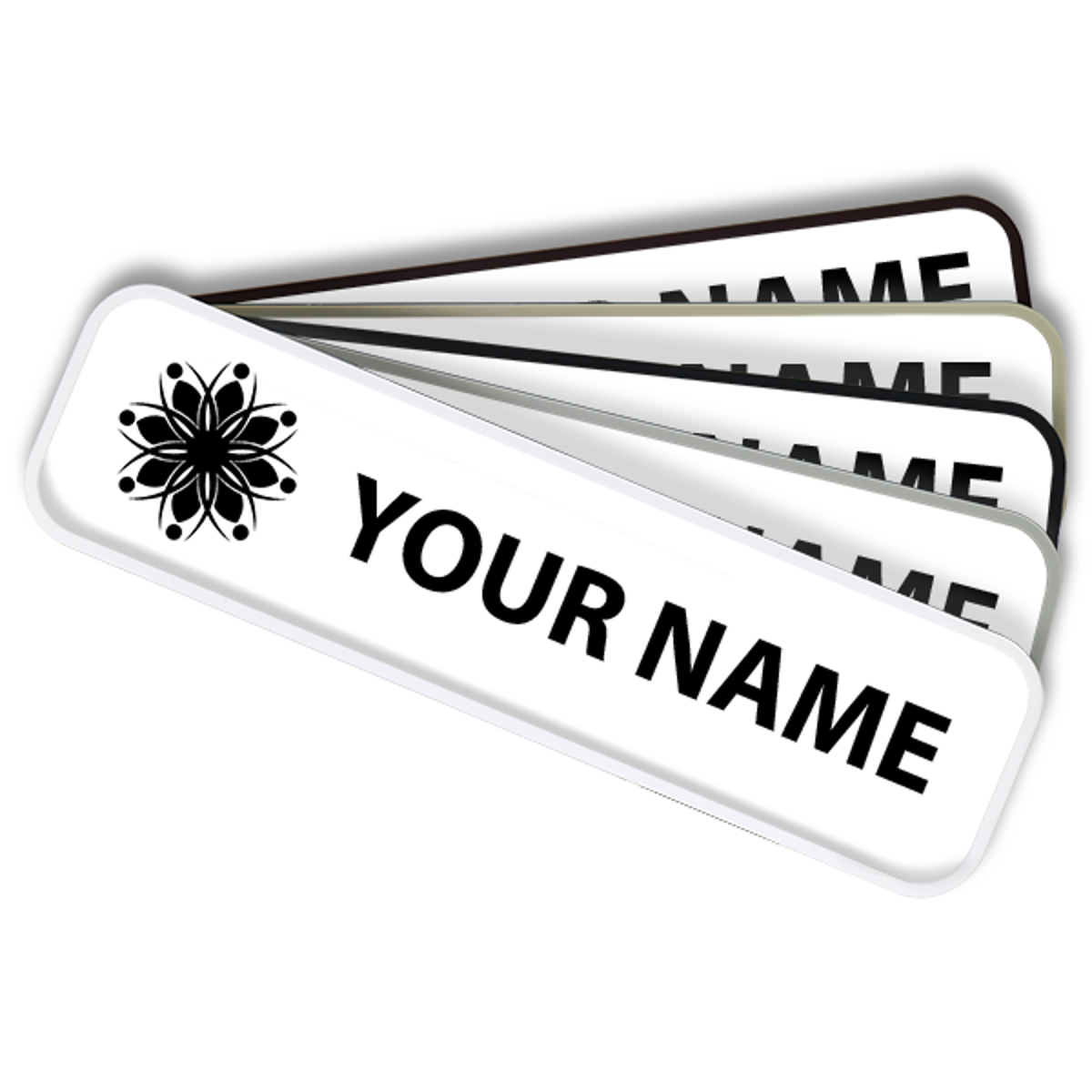 Engraved Name Plate For Wall or Door - Rounded Plastic Holder - Removable Insert