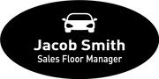 Car Dealer Engraved Oval Name Tag