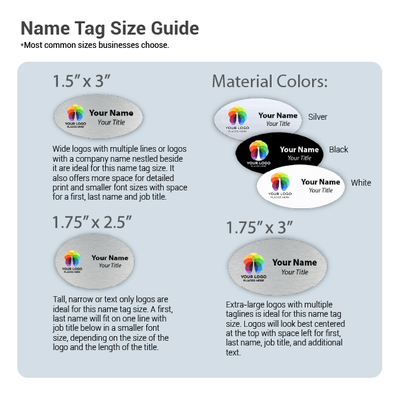 Full Color Custom 1.75" x 3" Oval Name Tag - alternate view